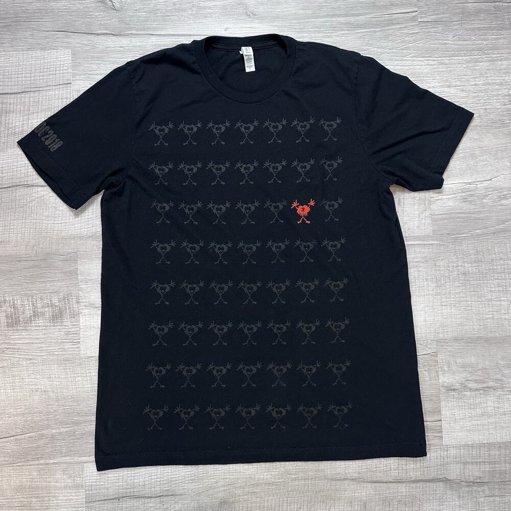 Men's Pearl Jam x Ten Club Shirt 2018 Logo Black Short Sleeve Large Double Sided